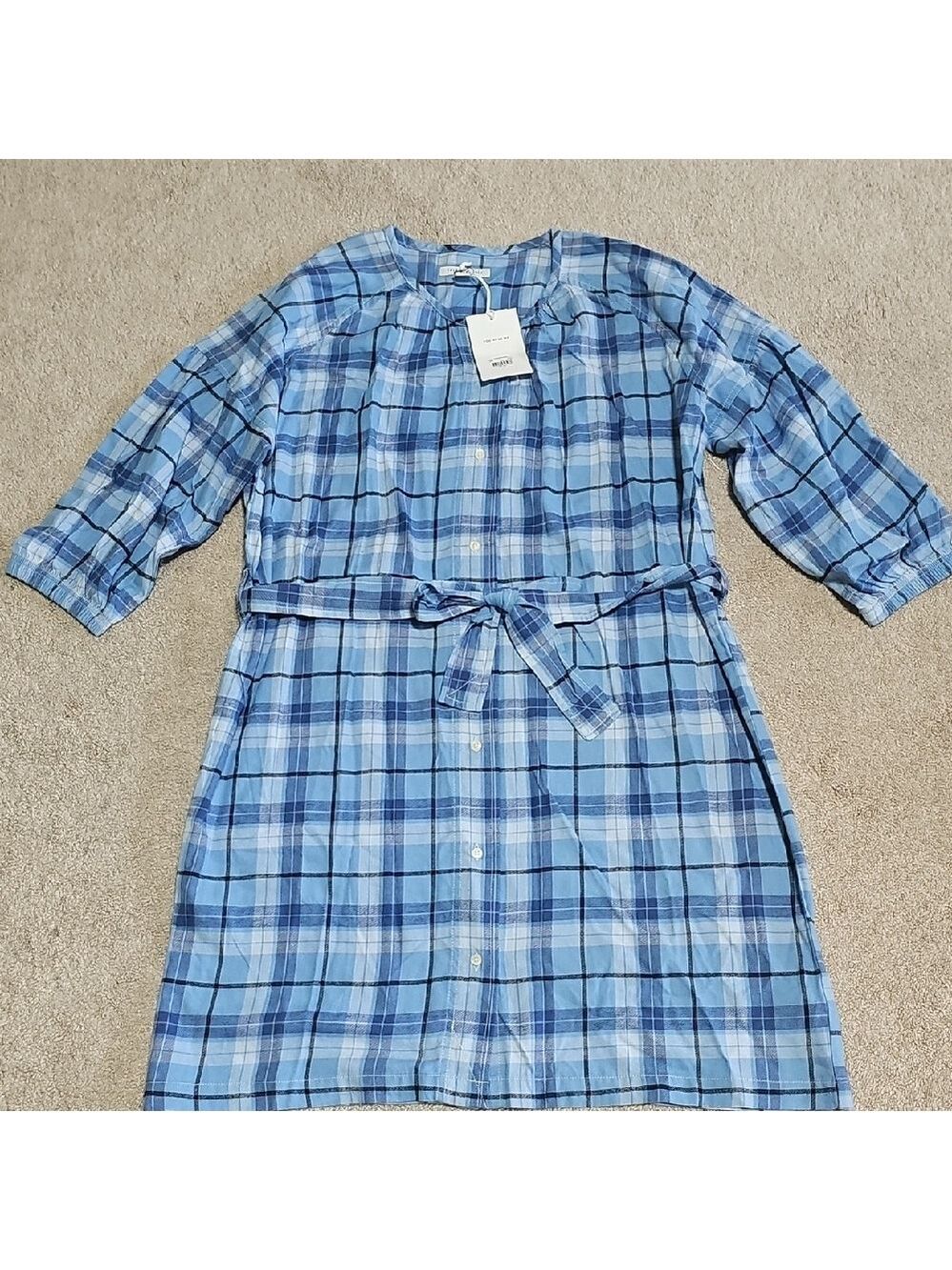Free Assembly Blue Plaid Women's Dress